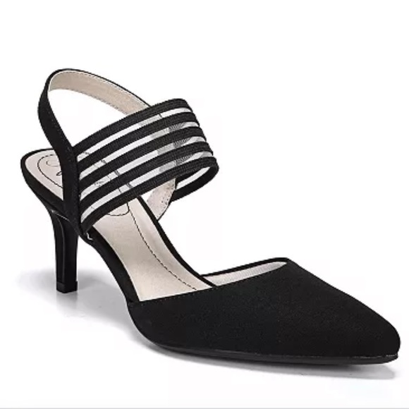 Life Stride Shoes - NWT Life Stride Womens Sanya Black Soft System Flex Slingback Heel Pump Shoe 10M